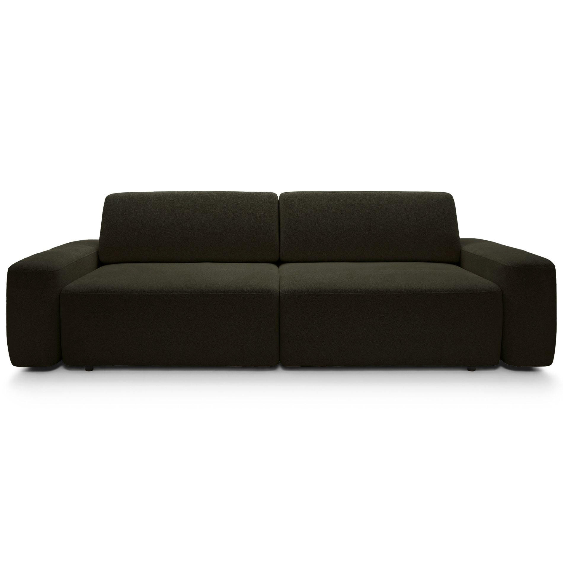 3-SITZER SOFA Baleo Olivgrün Chenille-Bezug - Schwarz/Olivgrün, Kunststoff/Textil (257/82/105cm) - Selsey