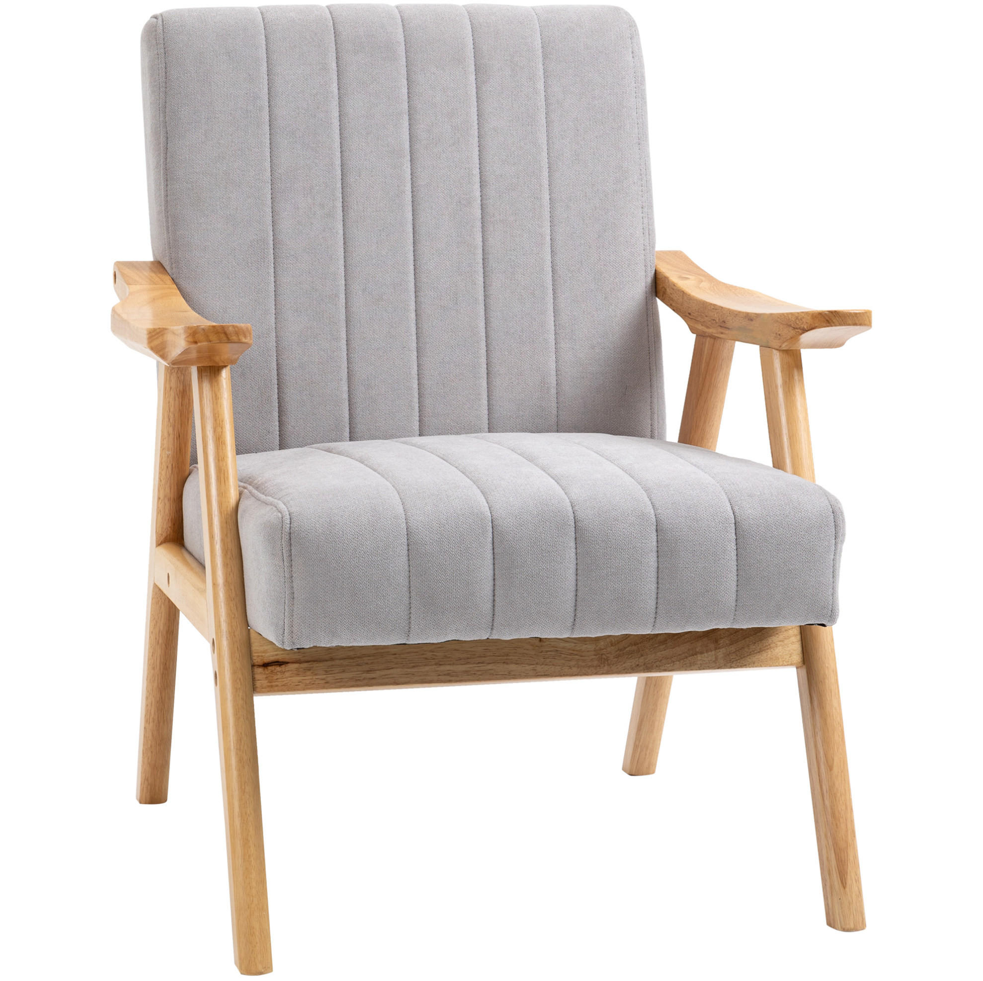 SESSEL 68x74x82 cm in Hellgrau, Skandi-Lounge mit Samtoptik, Gummiholzbeine - Hellgrau, Kunststoff (74/82/68cm) - Modfu