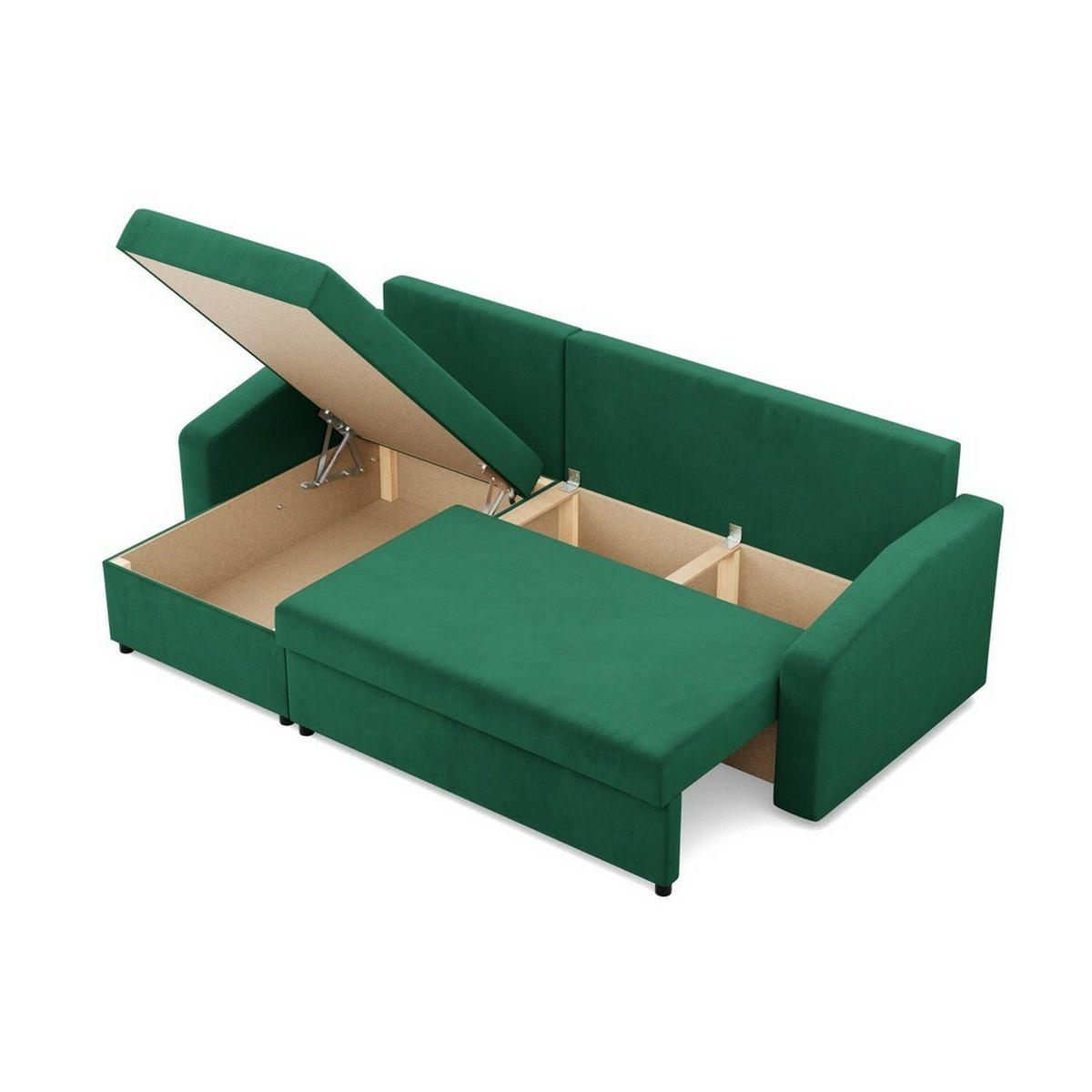 ECKSOFA Neo mit abgeschrägter Armlehnen grün - Grün, Textil (231/140cm) - SIMKAM Furniture