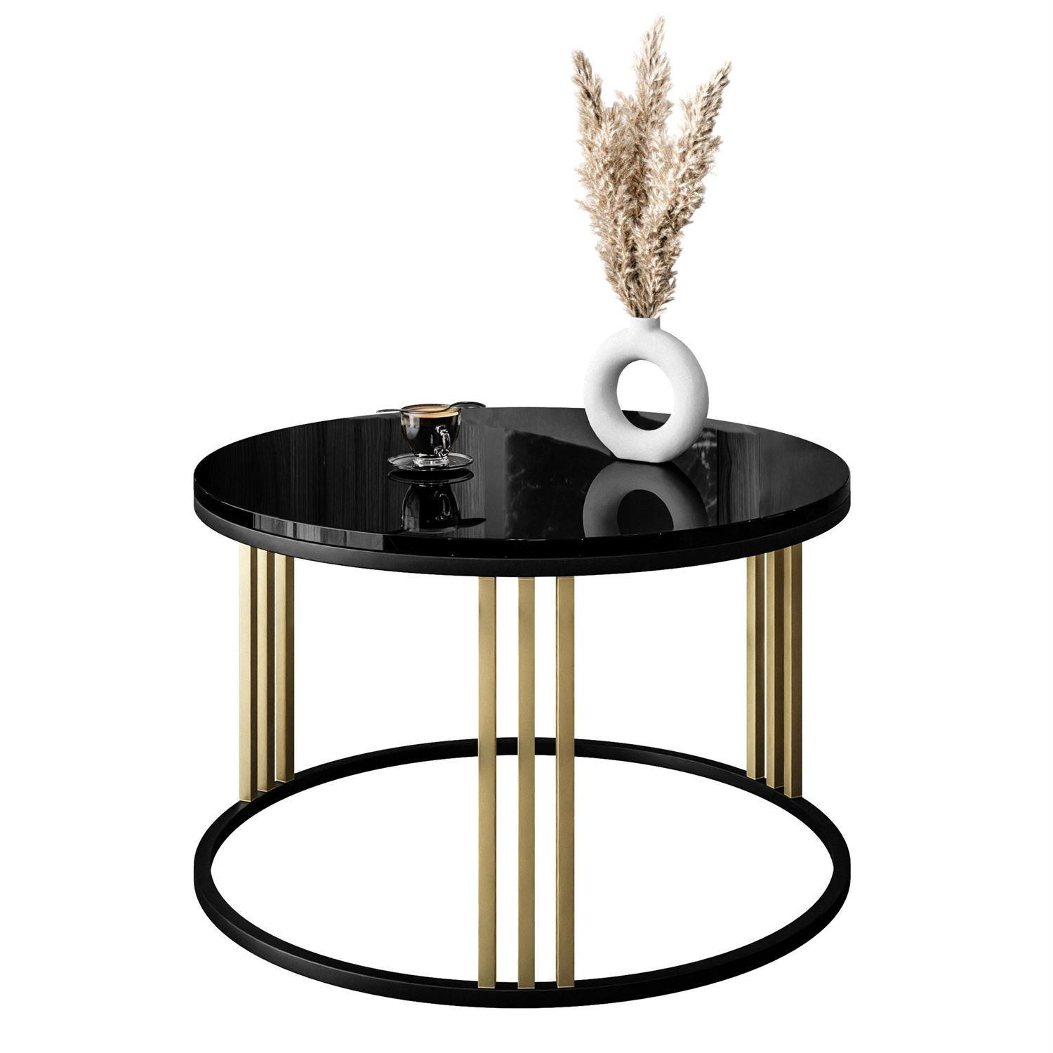 COUCHTISCH 2 in 1 LORI MIX Hochglanz - Goldfarben, Holzwerkstoff (70/70/48cm) - Lookway