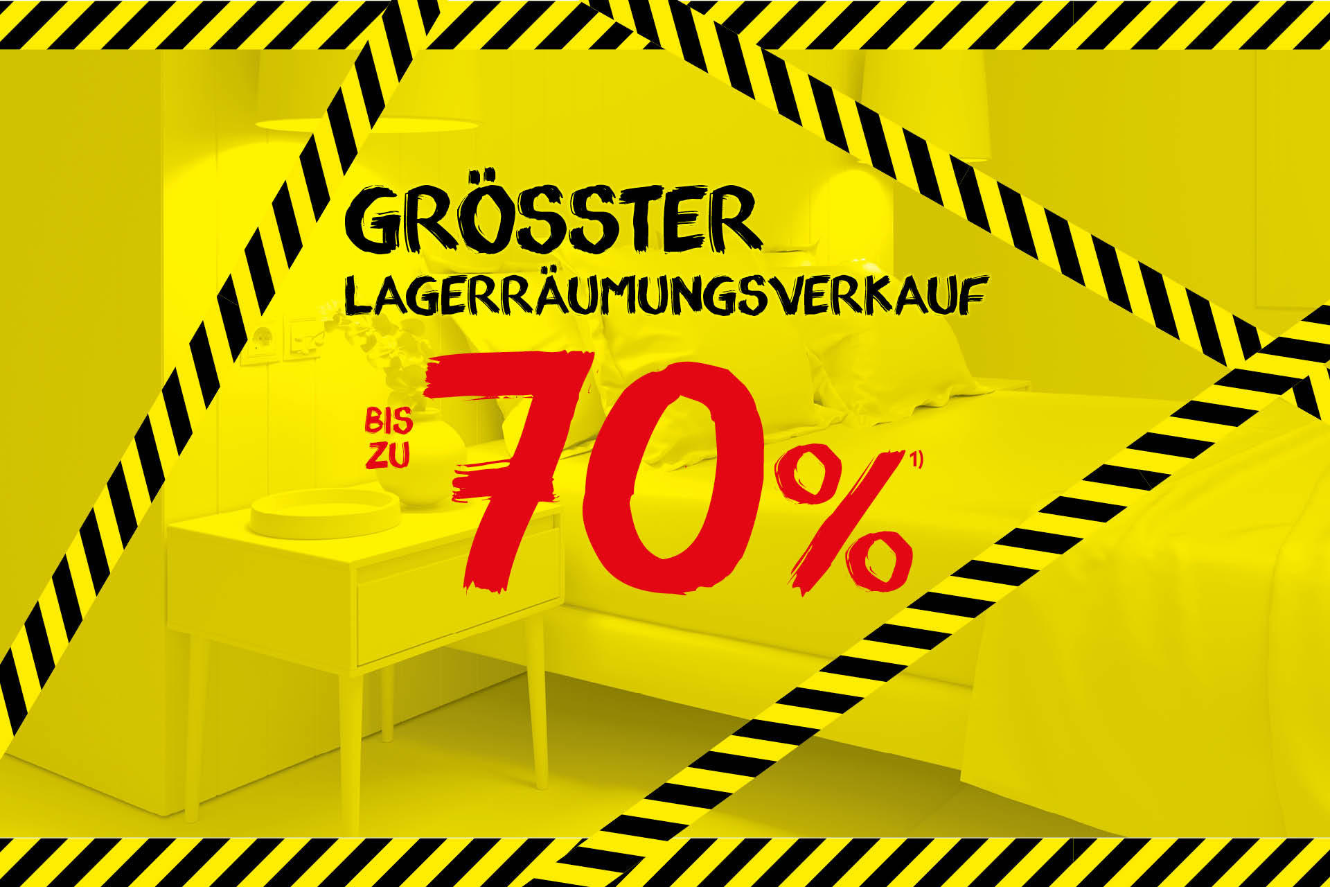 Grösster Lagerräumungsverkauf: bis zu 70%