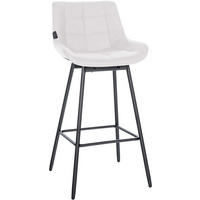 BARHOCKER Lederlook weiß - Schwarz/Weiß, Textil/Metall (49/105/56cm) - CLP