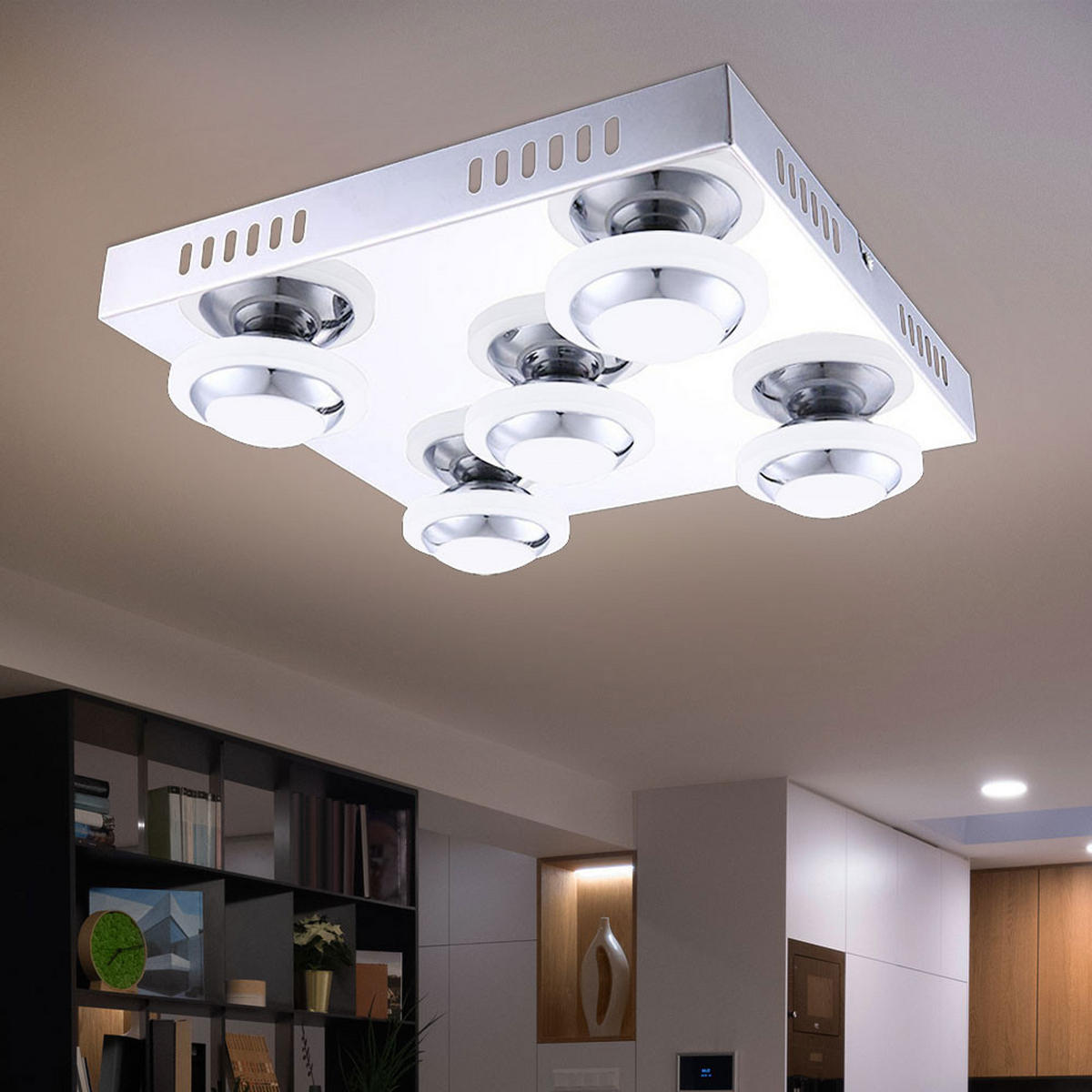 LED DECKENLEUCHTE Carter Chrom Silber - Silberfarben, Metall (30/30/9cm) - Wofi