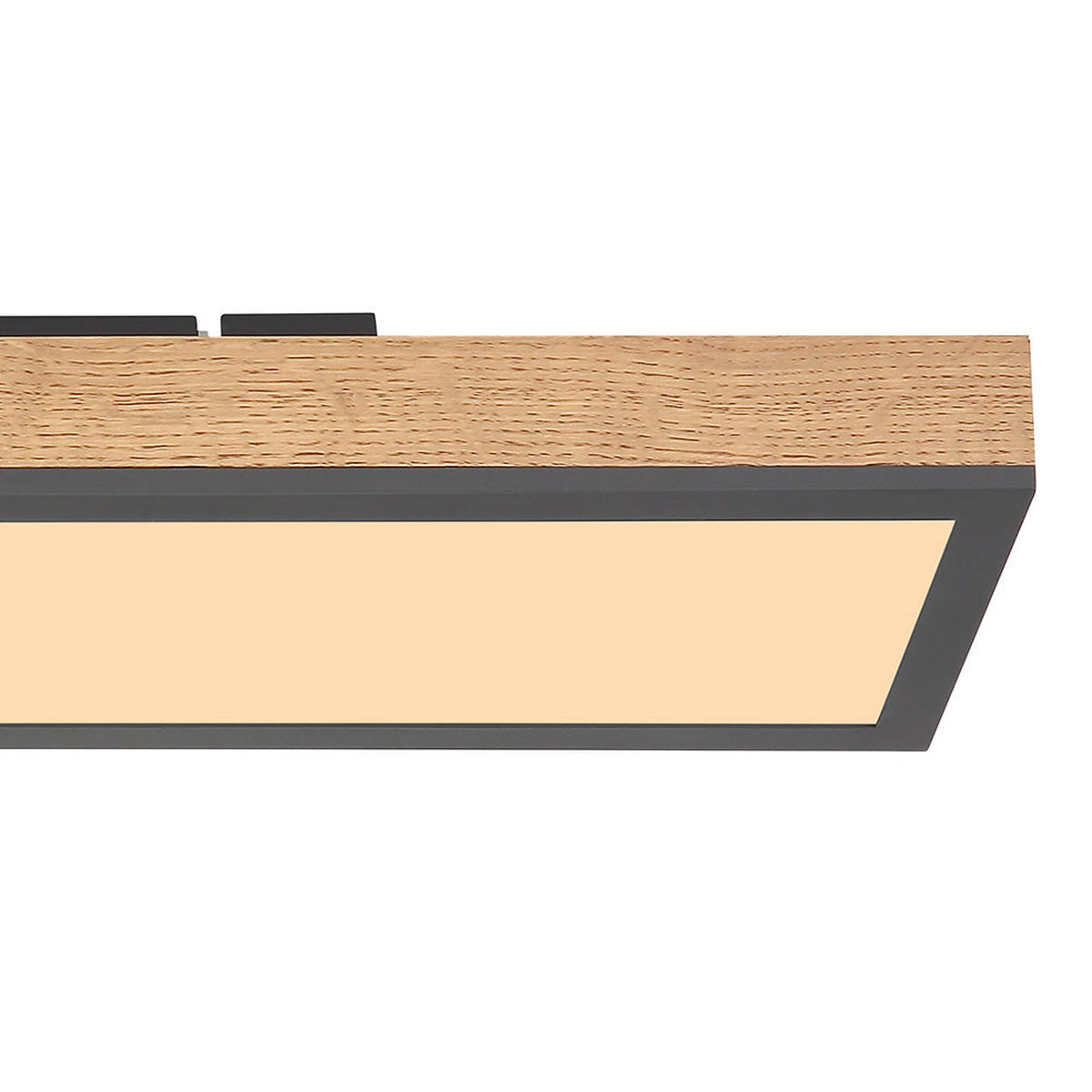 LED DECKENLEUCHTE Holzoptik Braun - Braun, Metall (60/15/3cm) - Globo Lighting