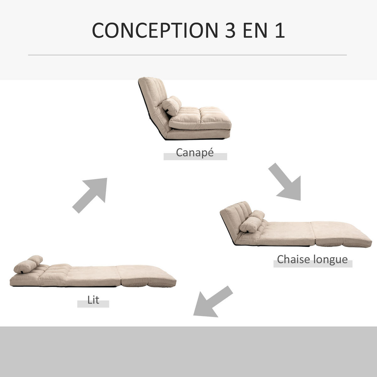 SCHLAFSESSEL DE-13402 Beige - Beige, Textil (185.42/152.4/259.08cm) - ComfortXL