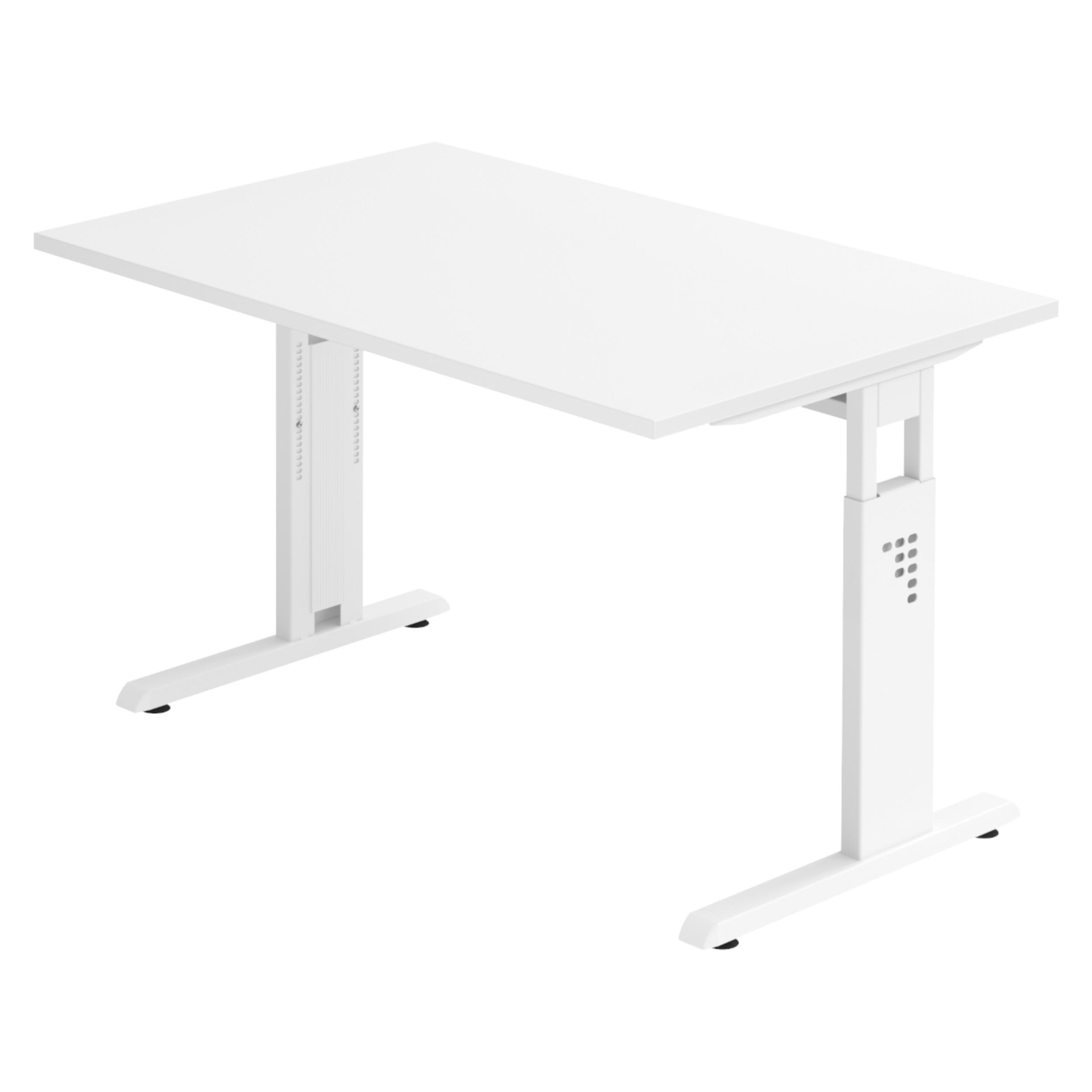 SCHREIBTISCH Serie-O 80/120/74 cm in Weiß/Weiß - Weiß, Holzwerkstoff (80/120/74cm) - bümö