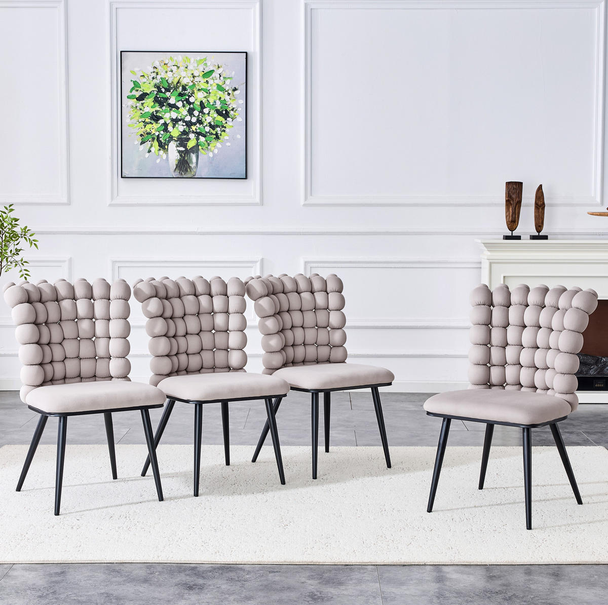 ESSZIMMERSTUHL 2er-Set Samt Light Gray mit Metallbeinen - Hellgrau, Metall (48/88/54cm) - Meubliv