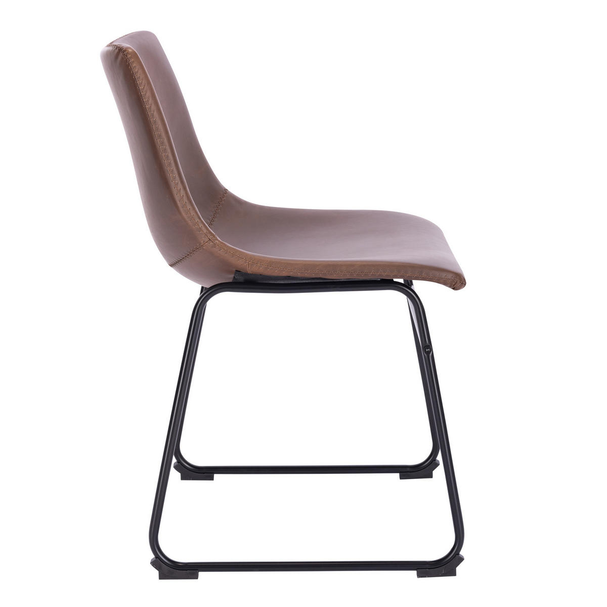 ESSZIMMERSTUHL HARRY 2er Set Kunstleder Braun - Schwarz/Braun, Textil/Metall (46/79/41cm) - SVITA