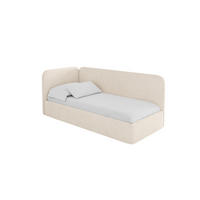 EINZELLBETT Jugendbett mit Bettkasten und Matratze H3/H4, Rechts - ELSY 80x200 Beige - Kaschmir, Holzwerkstoff/Textil (80/200cm) - ALTDECOR