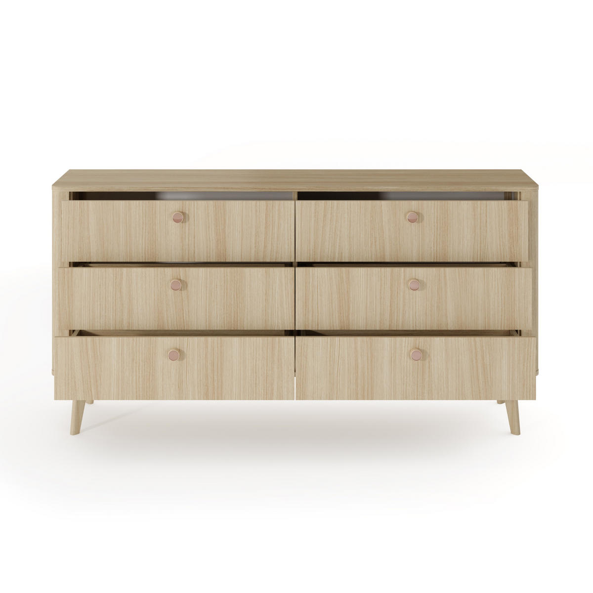 SIDEBOARD CHIARO 163,2/83,2/38cm mit 6 Schubladen Türen Eichefarben - Eichefarben, Holzwerkstoff (163.2/83.2/38cm) - MASSENO