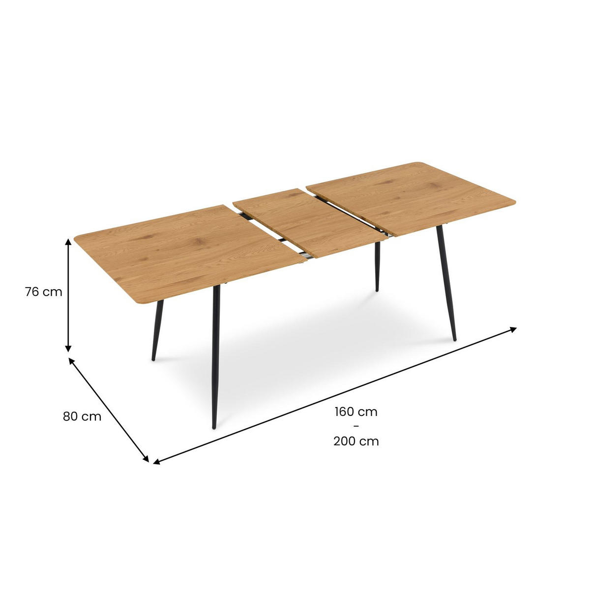 ESSGRUPPE ORSA FRANCA 7er Set Eiche - Eichefarben, Holzwerkstoff/Metall - IDIMEX