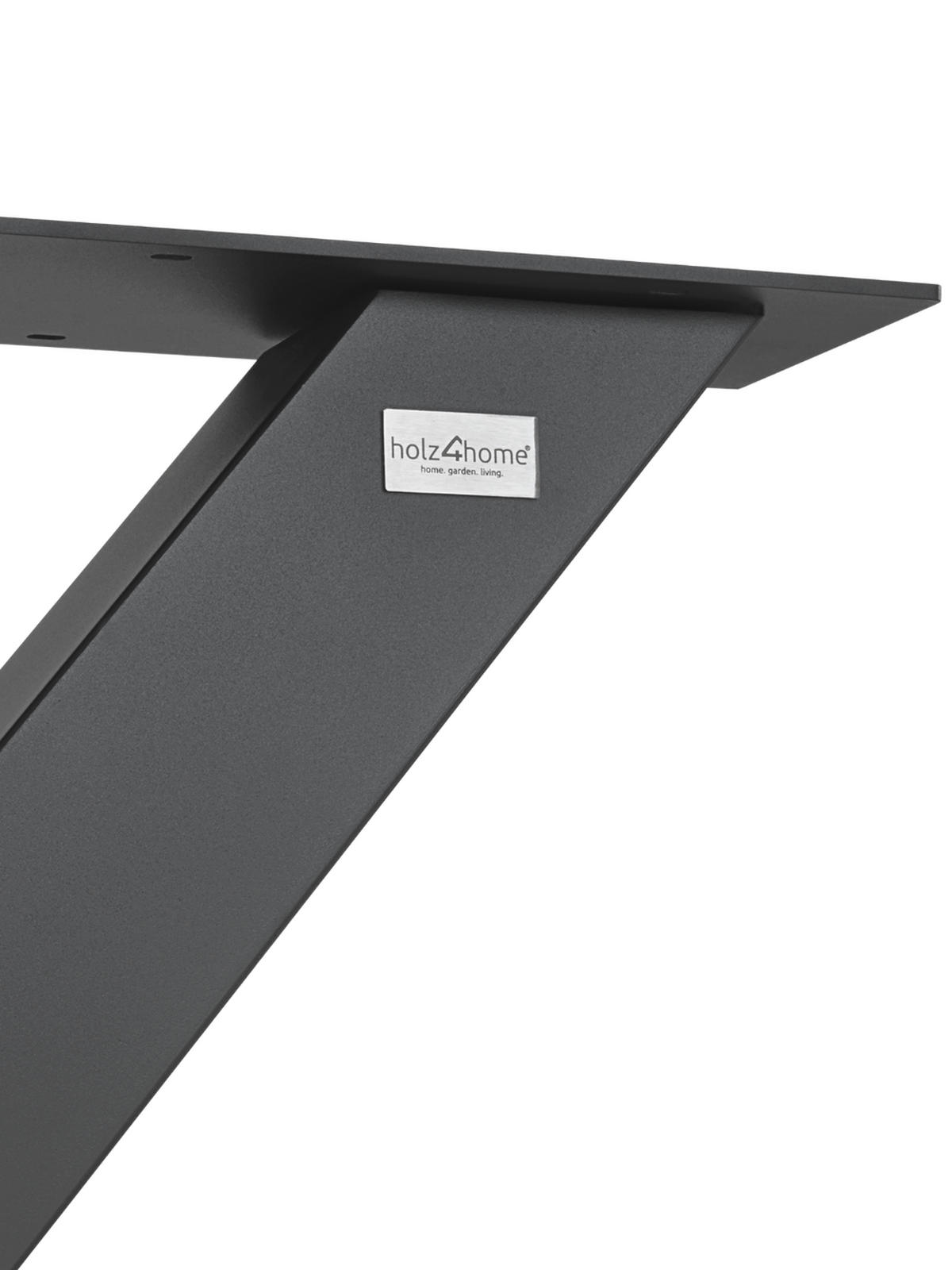 TISCHGESTELL Hora X - Schwarz, Metall (12/72/78cm) - holz4home®