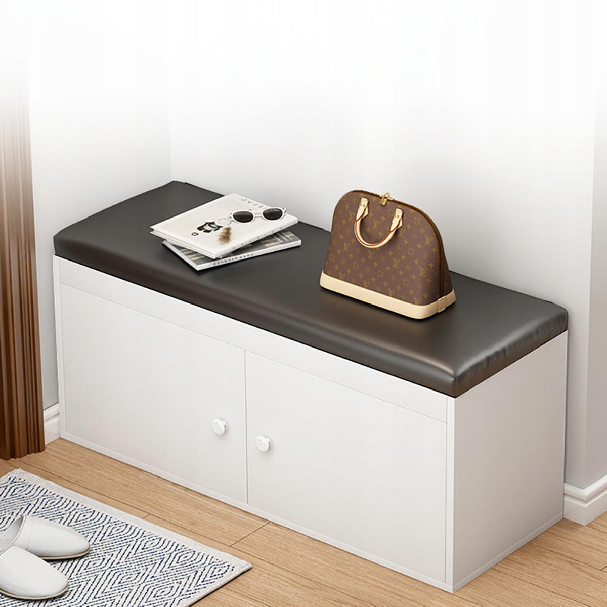 SCHUHSCHRANK modern 60/35/32 cm - Weiß, Holz (60/32cm) - MUVU