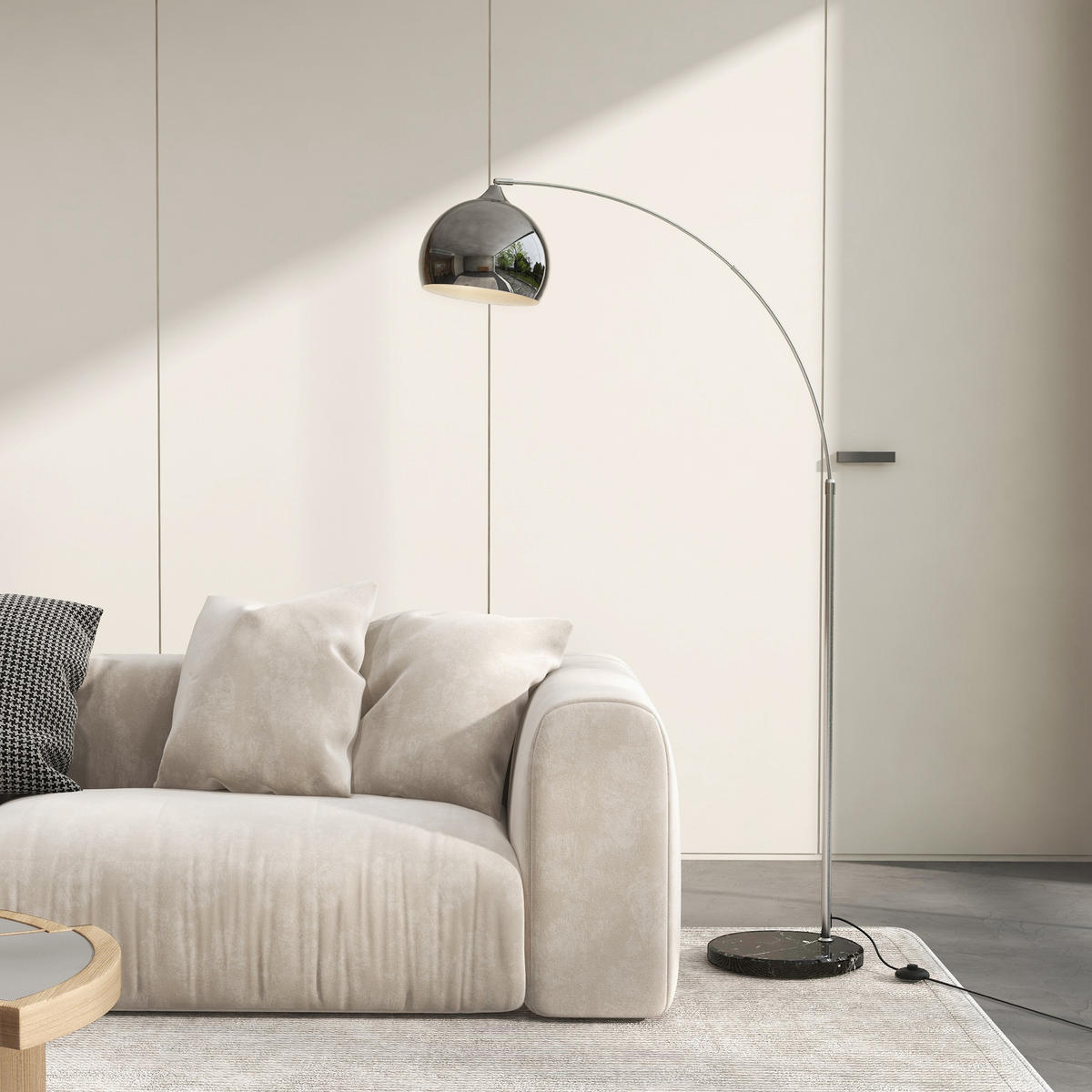 STEHLAMPE höhenverstellbar, schwenkbar Stehleuchte exkl. Leuchtmittel - Silberfarben, Metall (115/30/180cm) - HOMCOM
