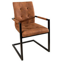 STUHL OXFORD Microfaser Braun - Braun, Textil/Metall (52/90/55cm) - riess-ambiente
