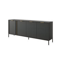 SIDEBOARD LARS Schwarz 203x40x81 cm - Schwarz, Holzwerkstoff (203/81/40cm) - FURNLUX