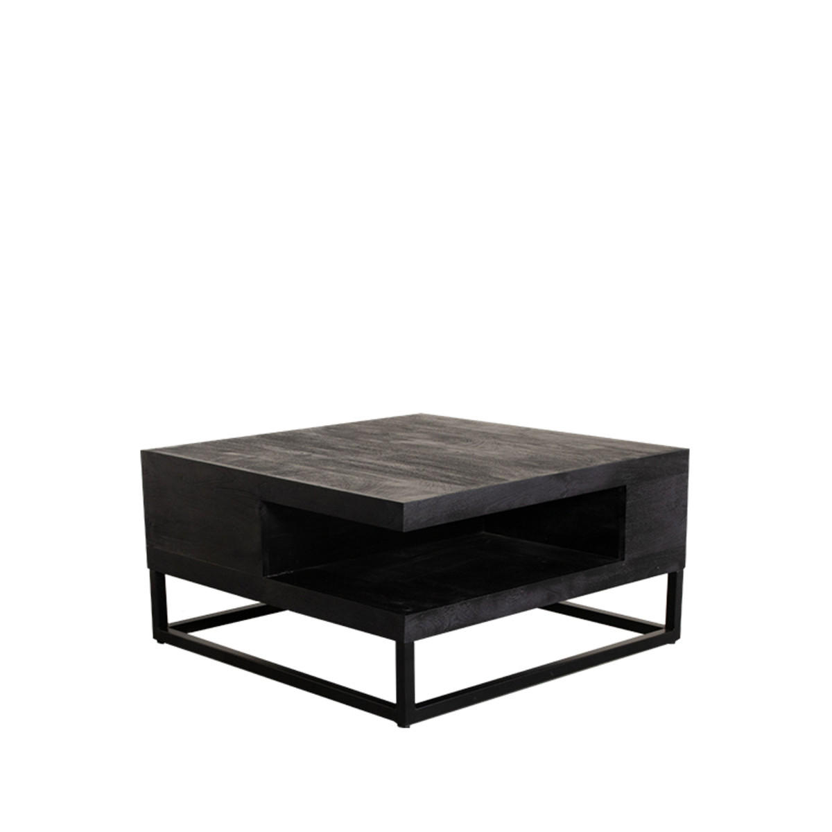 COUCHTISCH Cube Schwarz 80/80/40 cm - Schwarz, Holz (80/80/40cm) - LABEL51