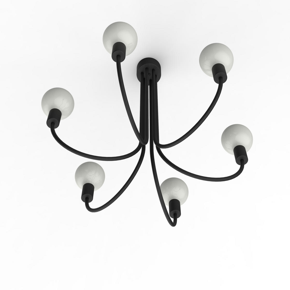 DECKENLEUCHTE - Schwarz, Metall (60/60/60cm) - Lumicom