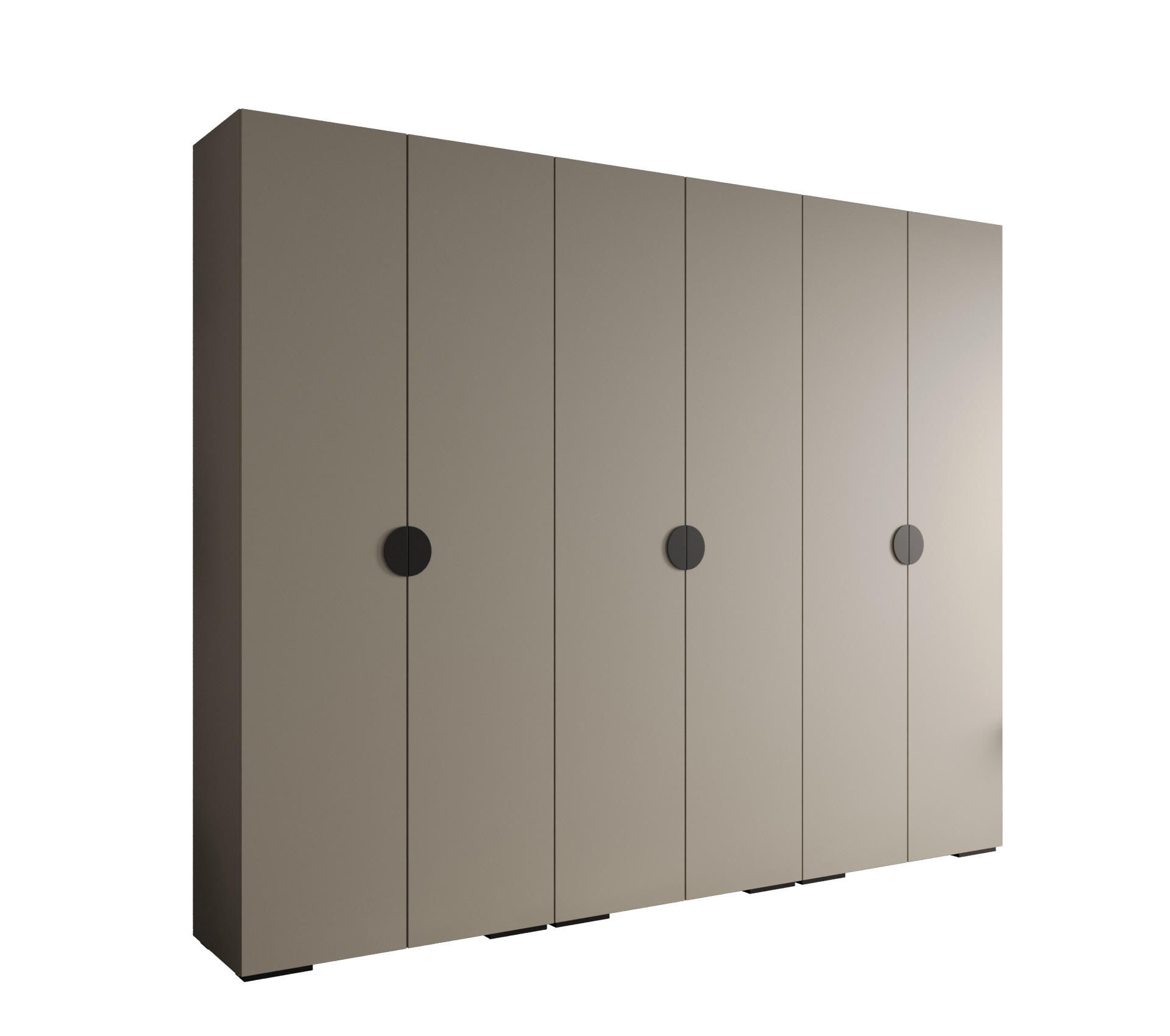 DREHTÜRENSCHRANK 236.7/300/47 6-türig - Kaschmir/Schwarz, Holz/Metall (300/236.7/47cm) - Abiks Möbel