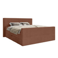 BOXSPRINGBETT Velipoja Cord 140x200 cm, Rotbraun - Dunkelrot, Textil (140/200cm) - Fedve
