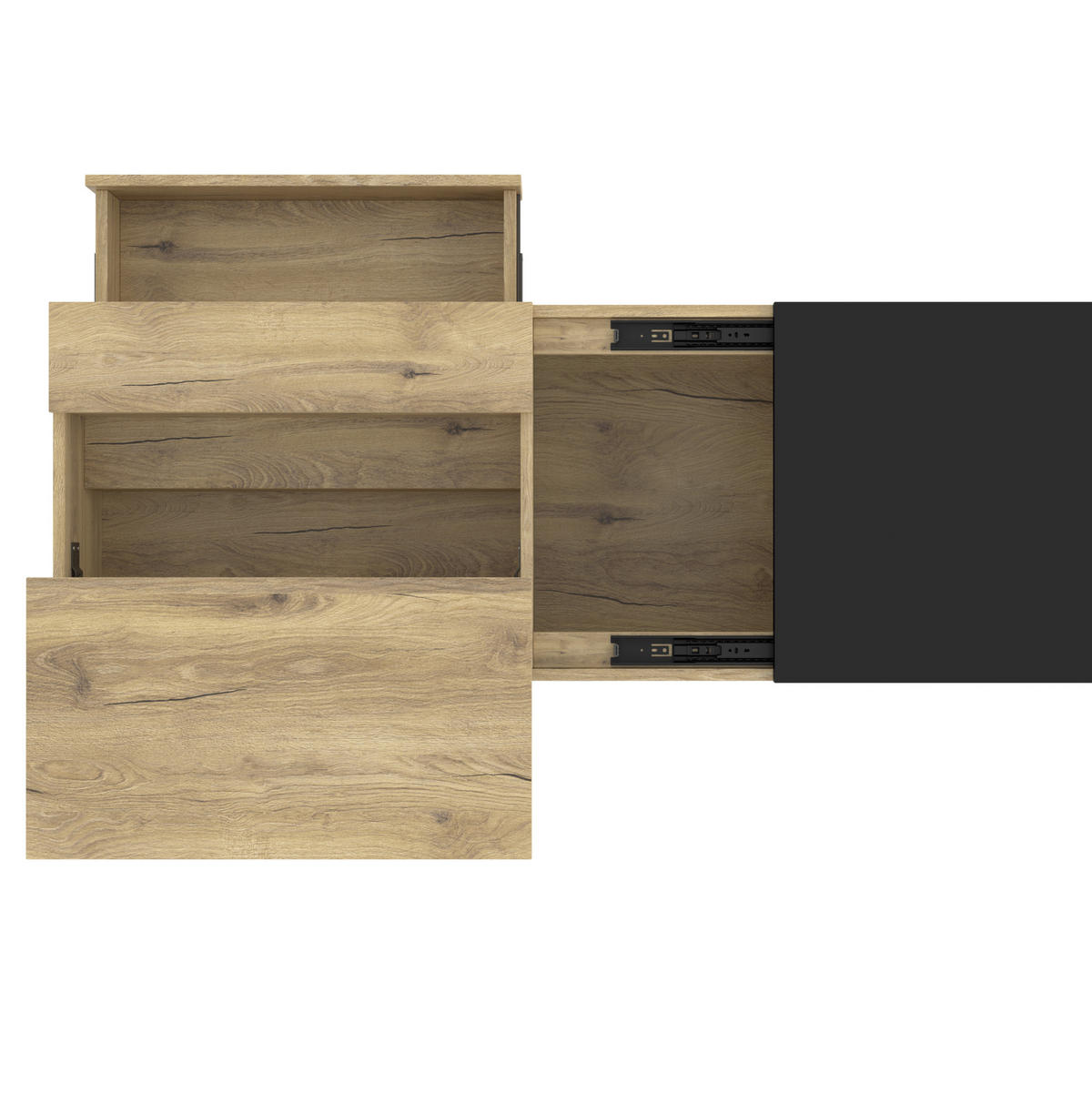 COUCHTISCH 103,5/50/27,5 cm mit Lift-Top, LED-Bodenlicht und Stauraum, Holzwerkstoff/Metall, Natur - Naturfarben, Holzwerkstoff (103.5/50/27.5cm) - Redom
