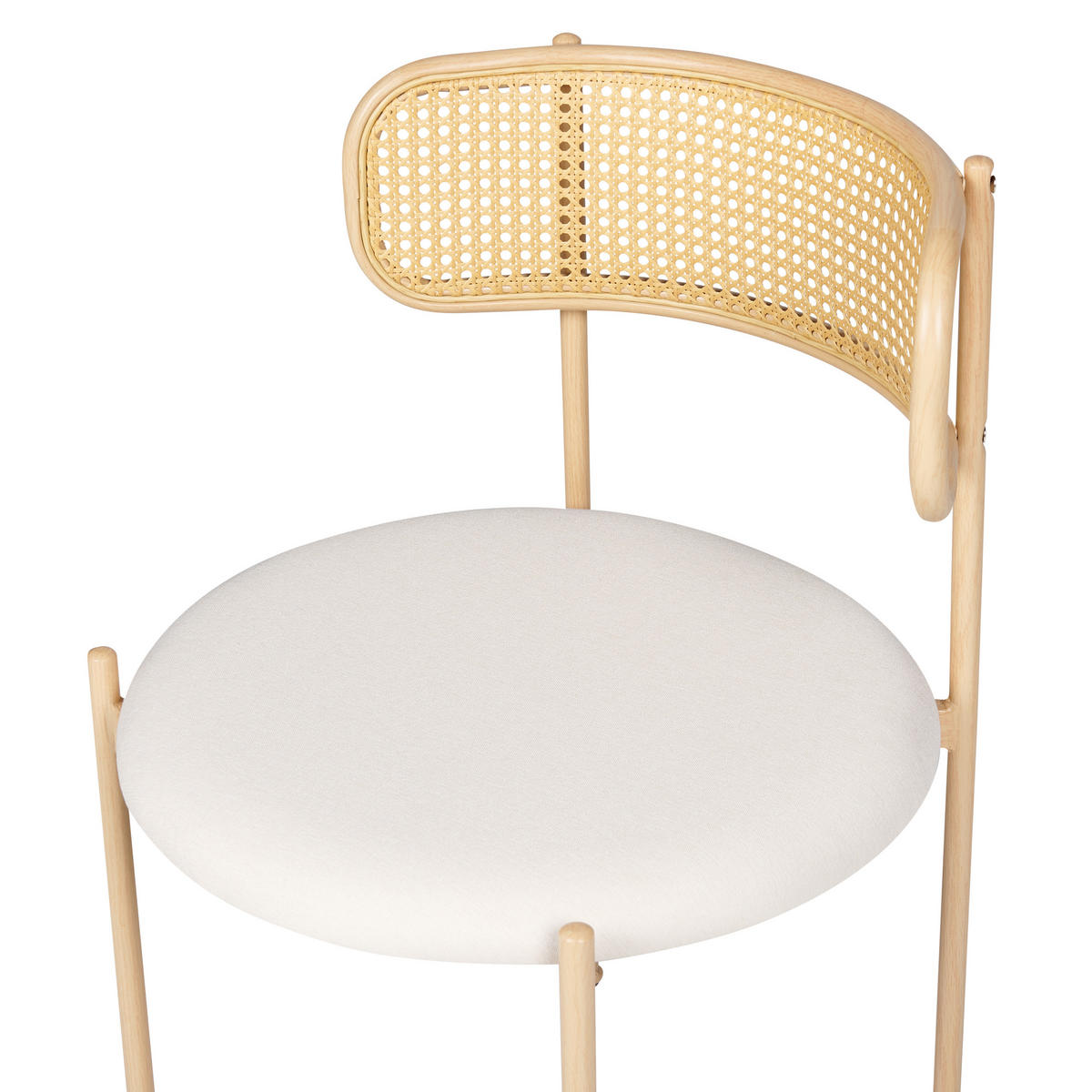 STUHL 2er-Set Metall heller Holzfarbton/creme Andover - Hellbraun/Beige, Metall (50/75/50cm) - Beliani