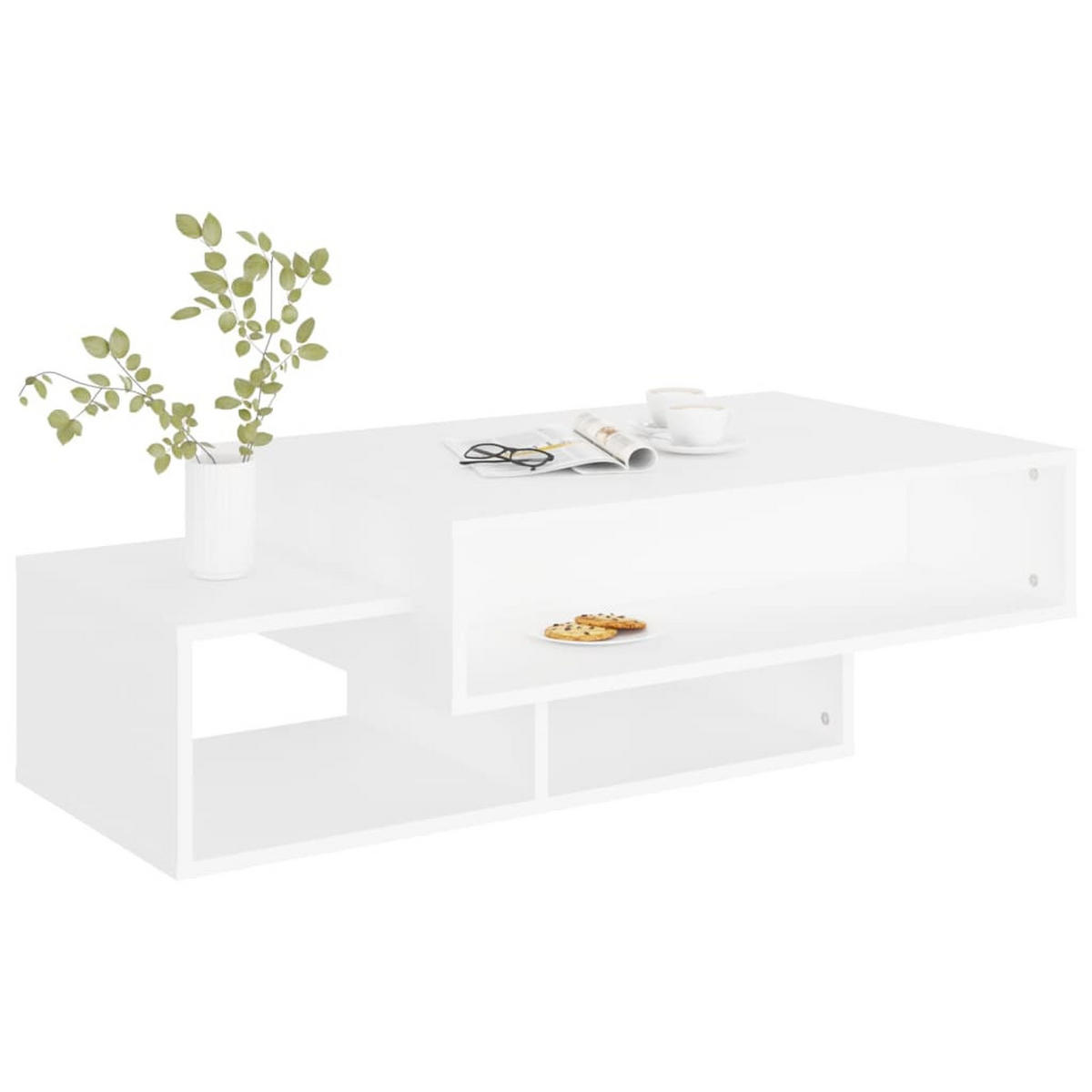 COUCHTISCH Weiß 105x55x32 cm Holzwerkstoff - Weiß, Holzwerkstoff (105/55/32cm) - furnicato