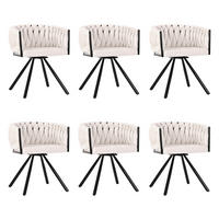 ESSZIMMERSTUHL 6er Samt Drehstuhl Metallbeine Beige Luxus - Beige, Textil (56/71/61cm) - FLIEKS