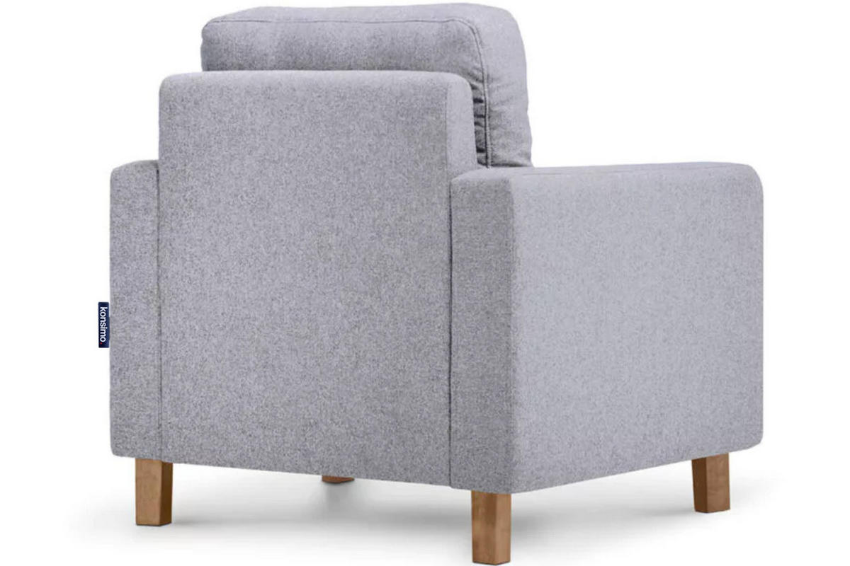 SESSEL ERISO mit Armlehnen und angenehmer Stoff zum Anfassen, Strukturstoff, hellgrau - Hellgrau/Braun, Textil (80/75/75cm) - KONSIMO®