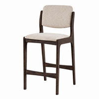 BARHOCKER Oslo, Eiche Espresso, Stoff Beige - Braun, Holz (50/101.2/43cm) - WOODEK