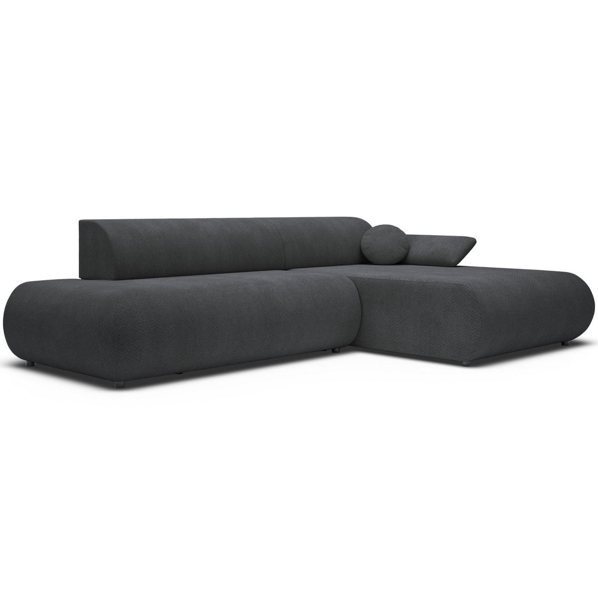 ECKSOFA Armone Graphit Chenille - Schwarz, Kunststoff/Textil (173.5/286cm) - Selsey