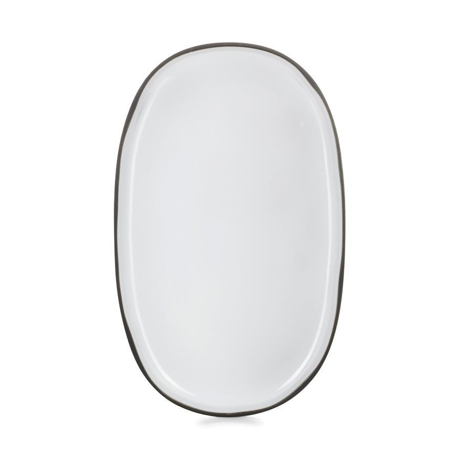 SERVIERTELLER CARACTERE 35,5 cm Kumuluswolke weiss - Weiß, Keramik (21.8/2.5/35.5cm) - Revol Porcelaine France