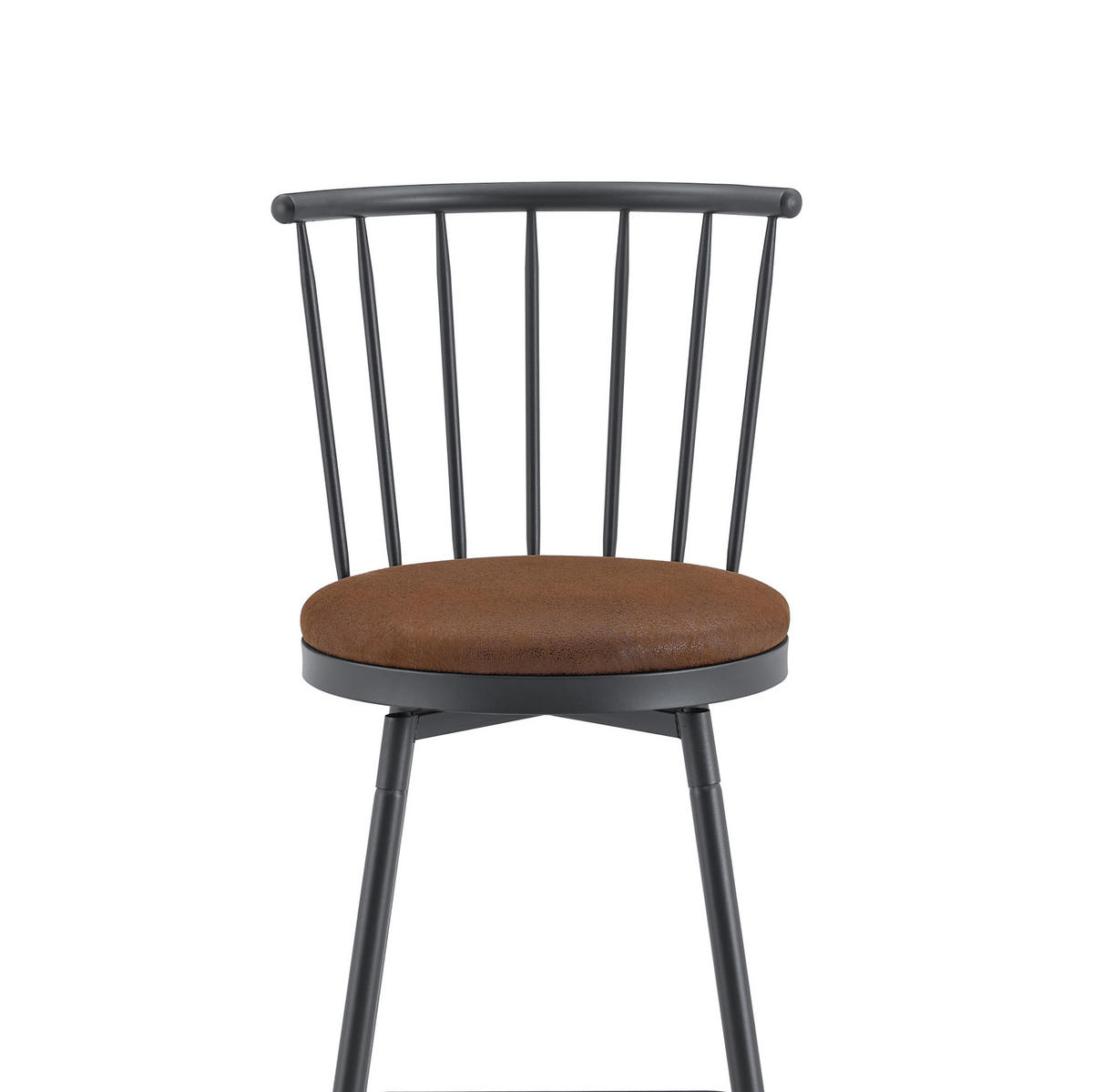 BARHOCKER mit gepolstertem Sitz Metall PU Brown - Braun, Metall (39/96/39cm) - Meubliv