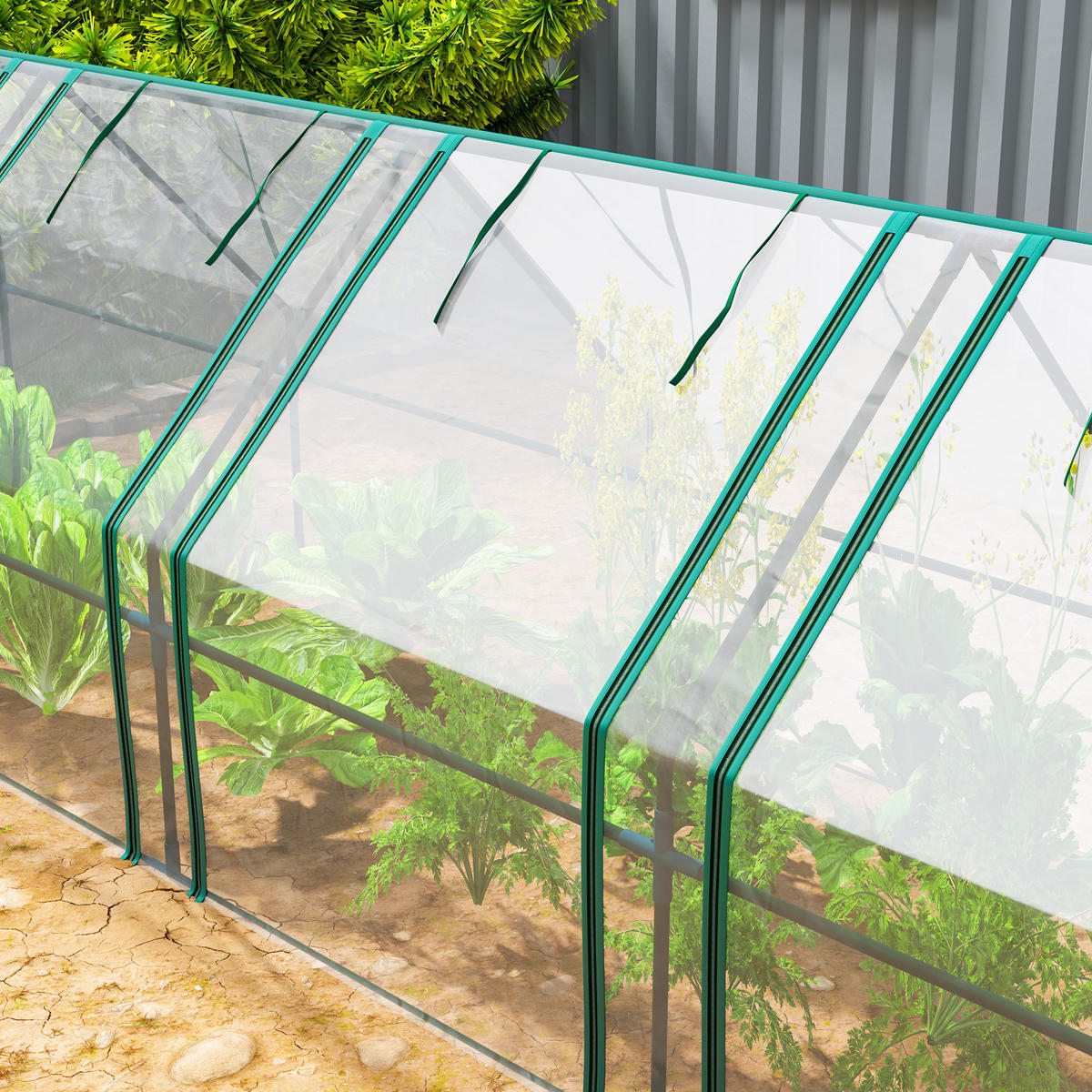 GEWÄCHSHAUS DE-12042 mit 4 Fenstern Transparent - Transparent, Kunststoff (90/90/360cm) - ComfortXL