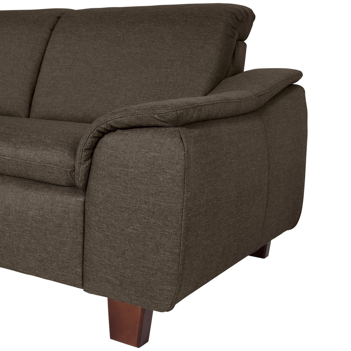 ECKSOFA mit Ottomane links Kaylil Flachgewebe braun - Braun, Kunststoff (187/247cm) - 58aufmkessel