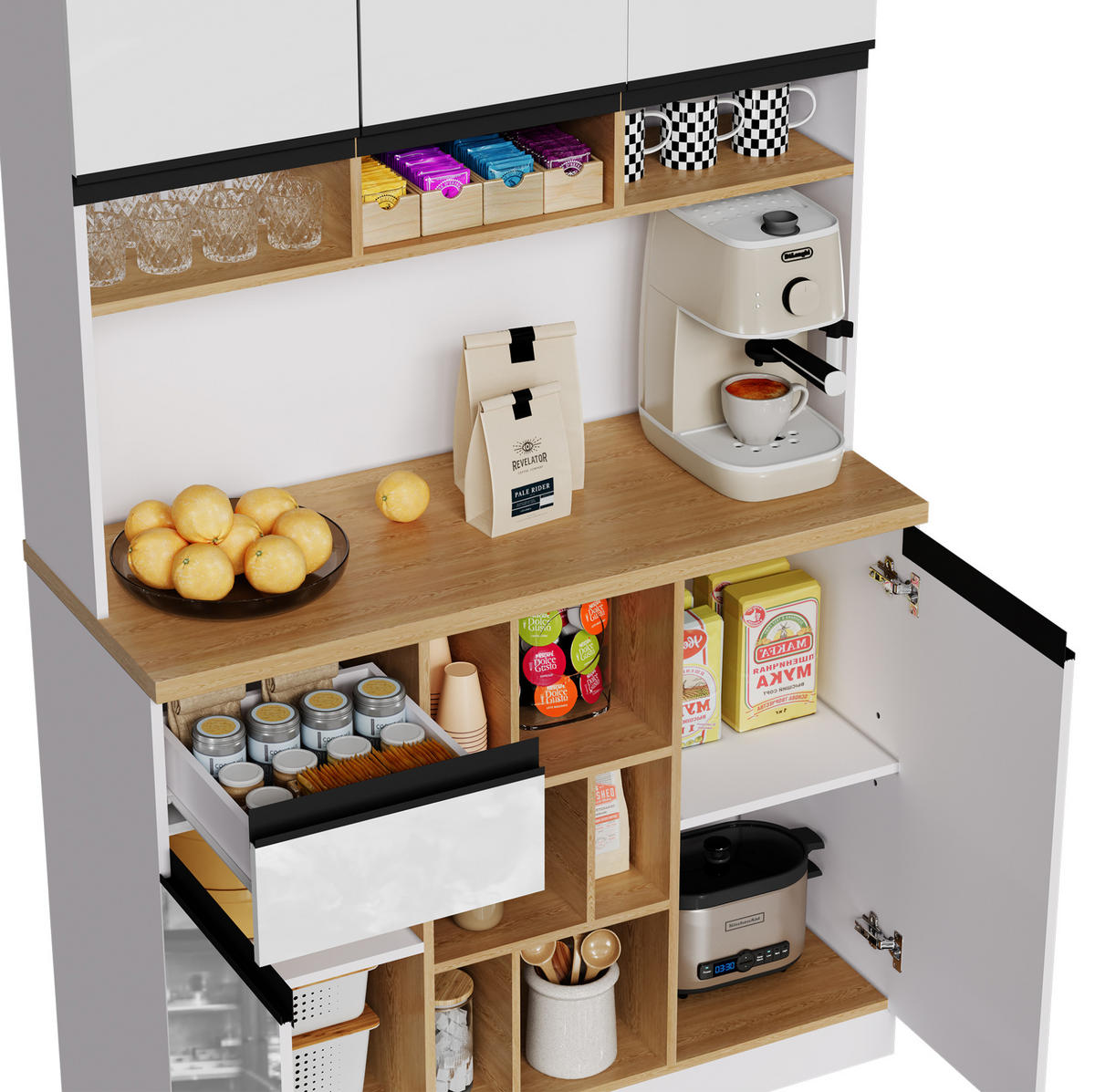 SIDEBOARD mit Hochglanzfronten MDF Weiß - Weiß, Holzwerkstoff (45/185/105cm) - Meubliv