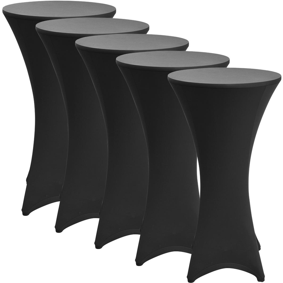 STEHTISCHHUSSE Stella Ø 60cm Schwarz (5tlg) - Schwarz, Textil (60/110cm) - Beautissu 