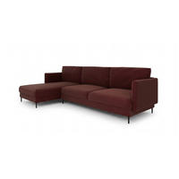 ECKSOFA Helmer Max In Stoff Baloo - Bordeaux, Holzwerkstoff/Textil (164/323cm) - Fun Möbel