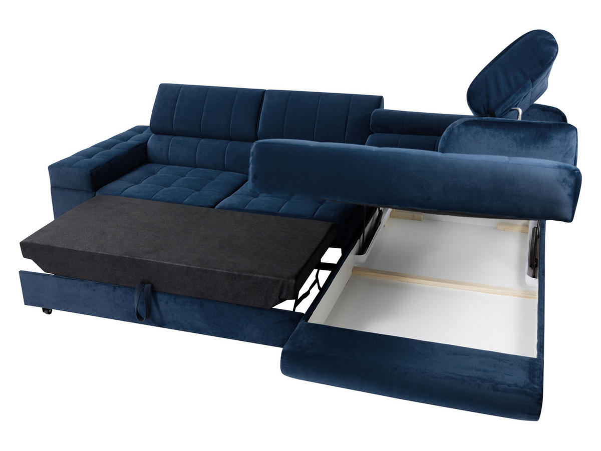 ECKSOFA Laris Premium, Seite: Links - Türkis/Schwarz, Holz/Textil (271/203cm) - MIRJAN24