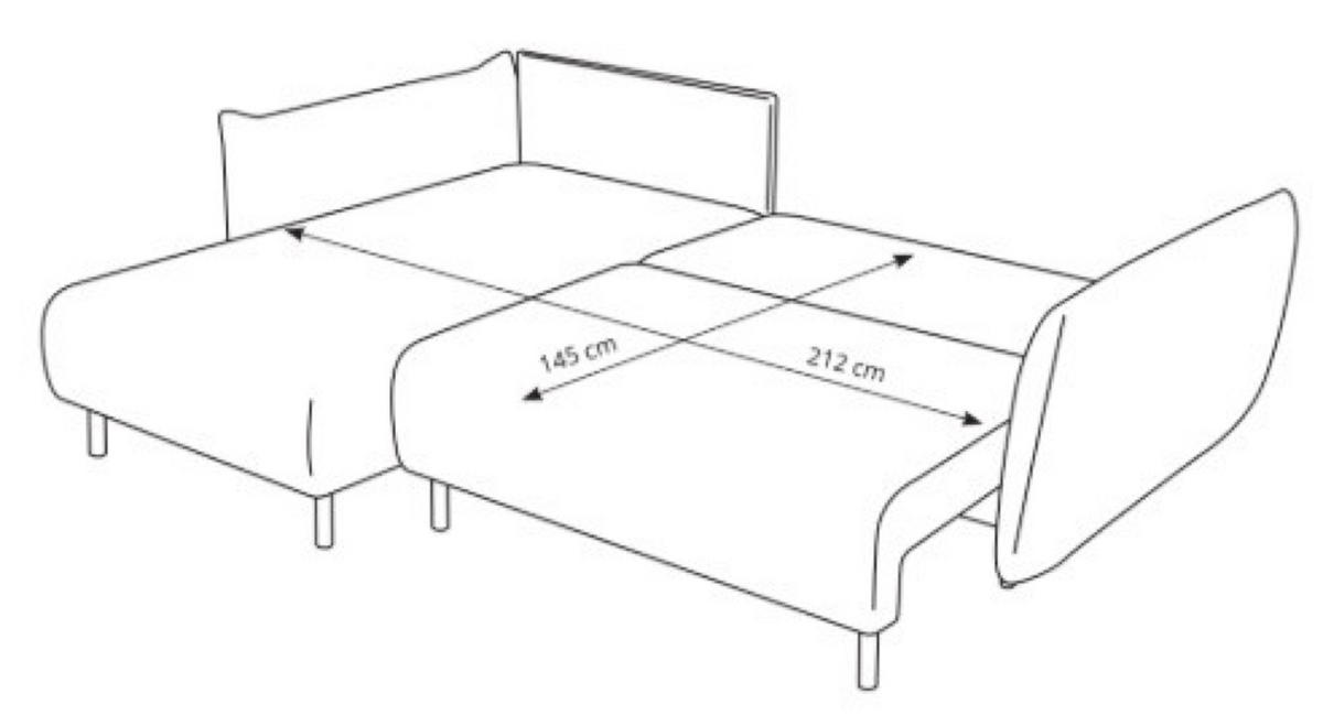 ECKSOFA Grafit DELI Mit Schlaffunktion Links - Graphitfarben, Textil (257/171cm) - Sepro Meble