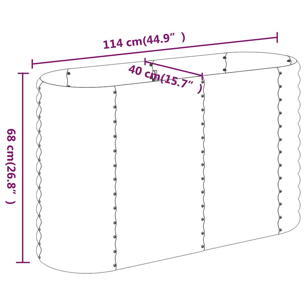 vidaXL Hochbeet Anthrazit 114x68x114 cm