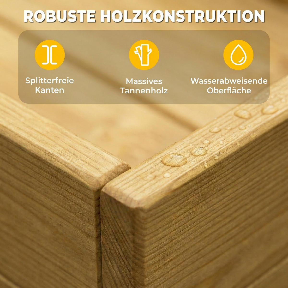 SANDKASTEN 2er Set Tannenholz Kunststoff Gelb - Gelb, Holz (150/90/19.5cm) - AIYAPLAY