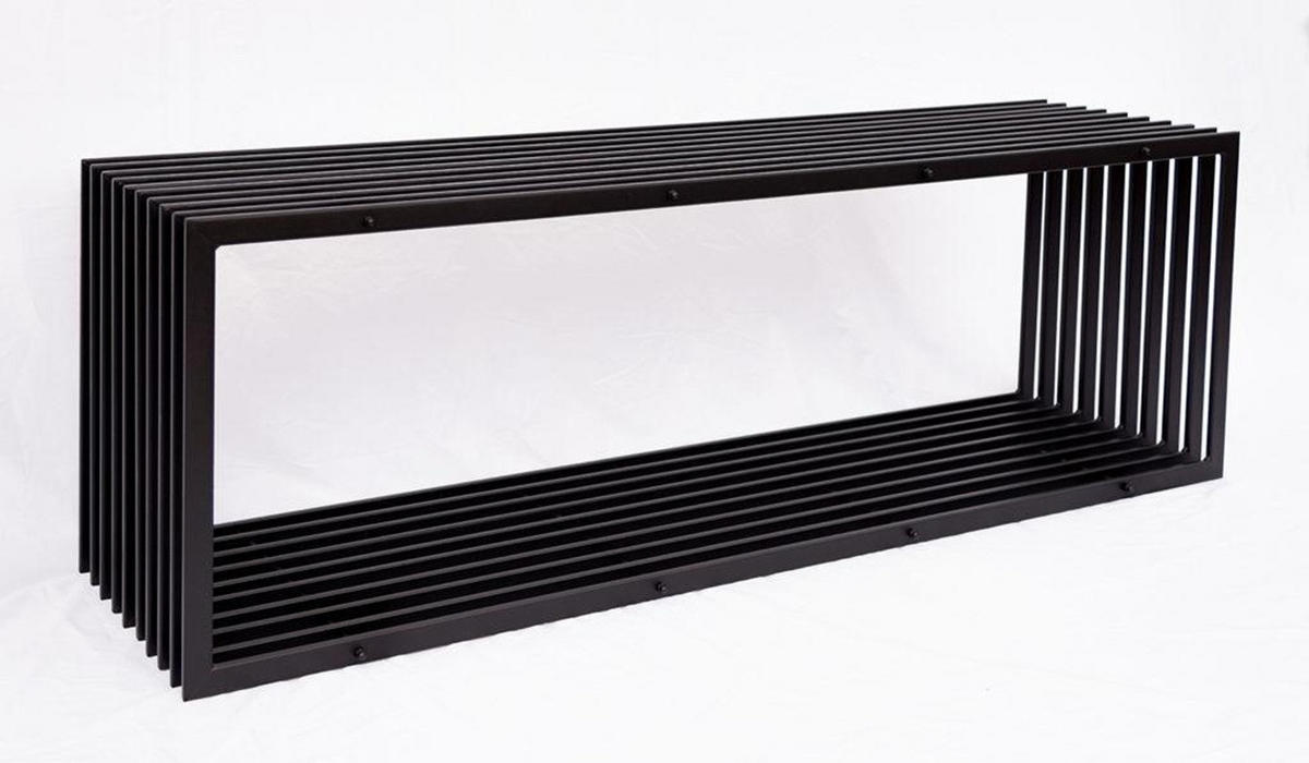 KAMINHOLZREGAL D-Stil Metall Schwarz 150/40/50 cm - Schwarz, Metall (150/50/40cm) - DanDiBo