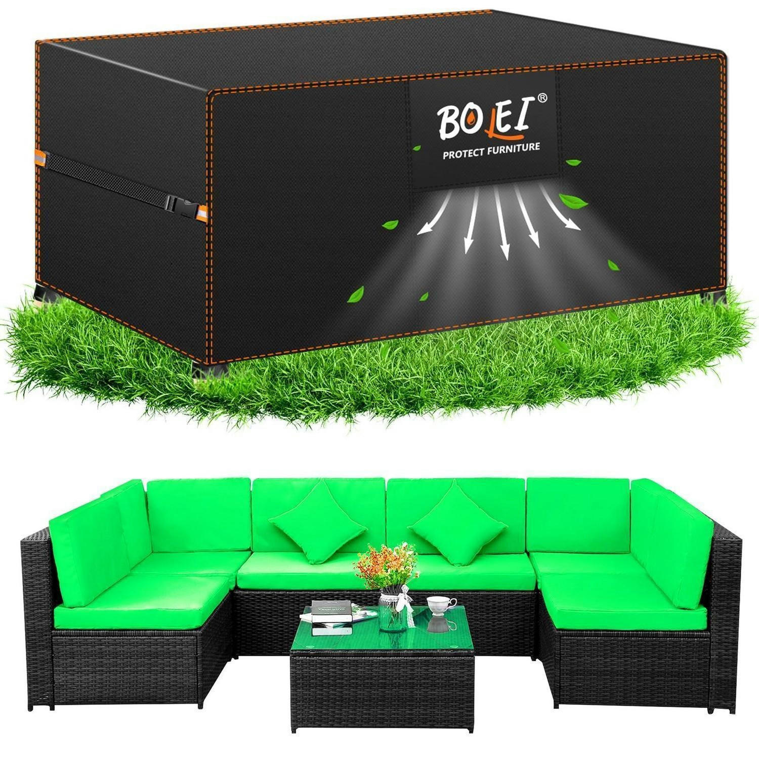 SCHUTZHÜLLE Gartenmöbel 280 x 204 x 106 cm 420D Oxford Wasserdicht - Schwarz, Kunststoff (204/106/280cm)