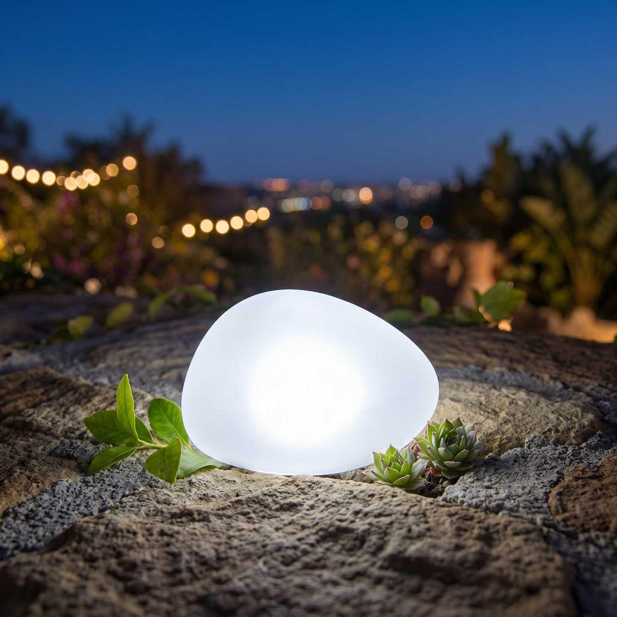 SOLAR-KIESELSTEINLAMPE SOLENZARA transparent - Transparent, Glas (17/15/11cm) - Lumisky