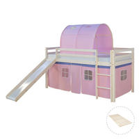 HOCHBETT Rosa 90/200 cm mit Lattenrost - Weiß/Rosa, Holz (90/200cm) - Homestyle4u