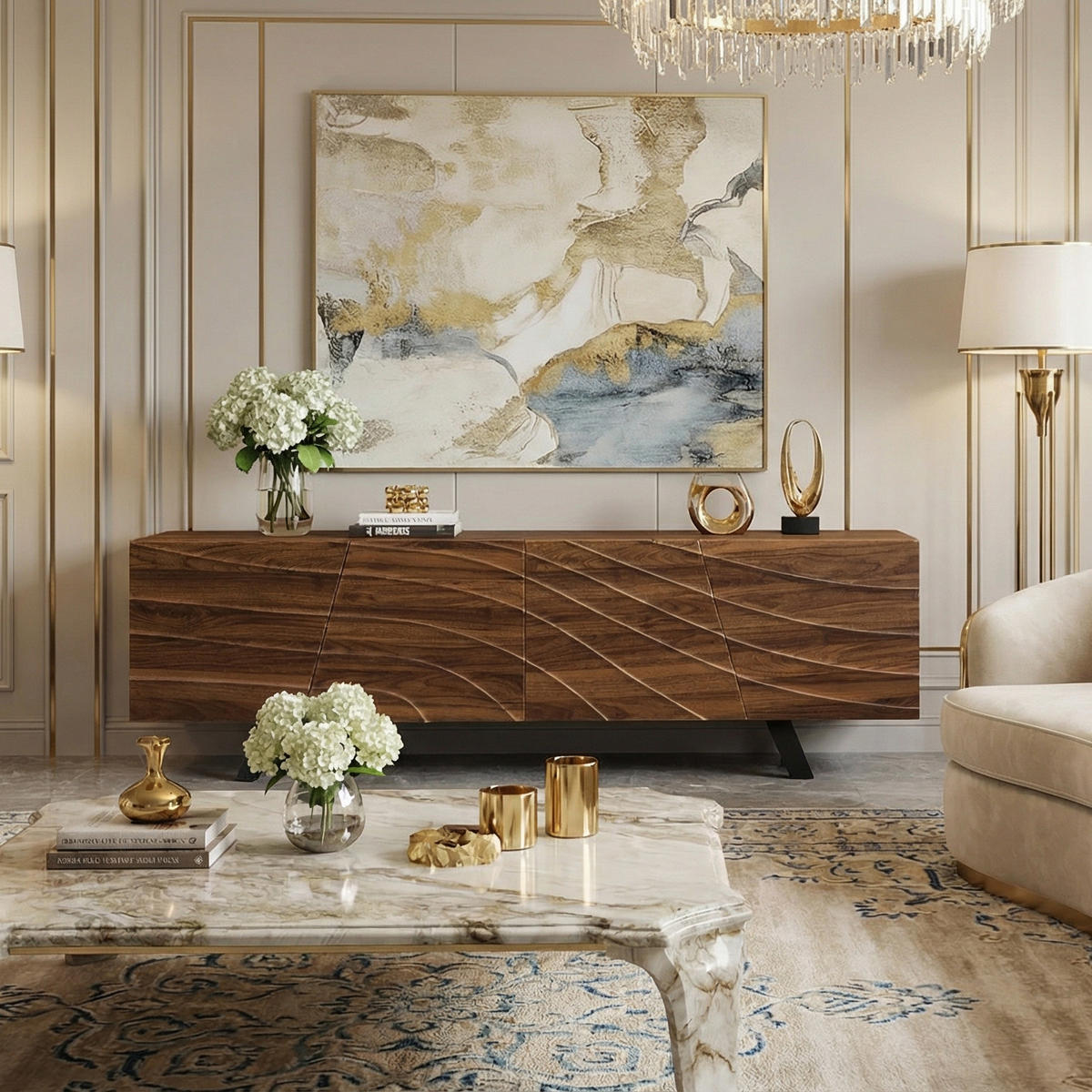 TV-LOWBOARD 160 cm in Walnuss-Optik Design - Walnussfarben, Holzwerkstoff (160/50.5/39cm) - Urban Meuble