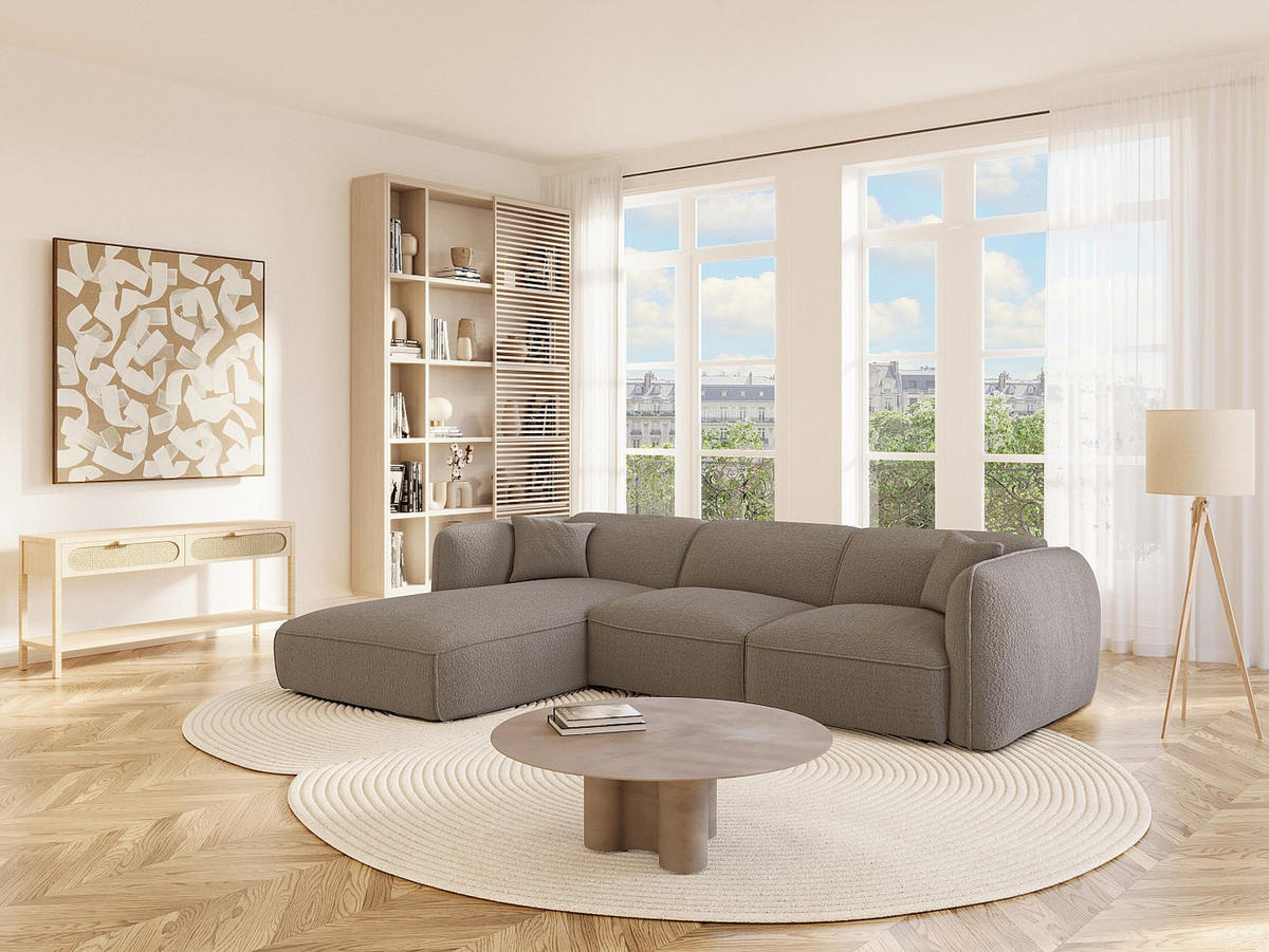 SOFA - 5 Personen - stoff - taupe Camilio - Taupe, Textil (272/165cm) - Vente-Unique