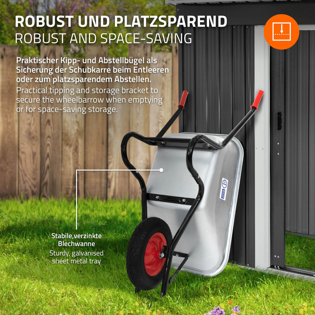 SCHUBKARRE - Silberfarben, Metall (59/65/143cm) - ECD-Germany