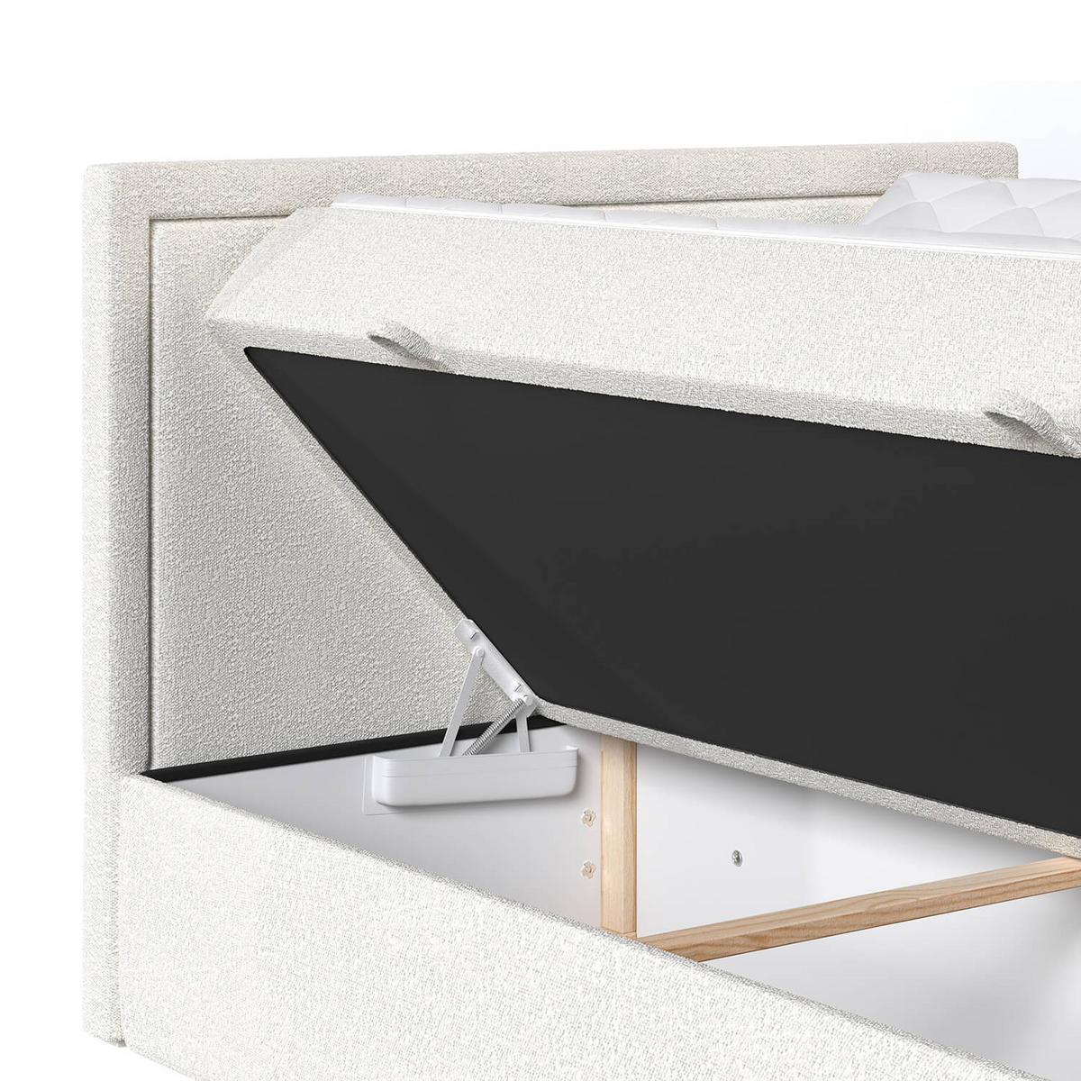 BOXBETT Jodan 200/200 cm Weiß im Baloo Stoff - Schwarz/Weiß, Holz/Holzwerkstoff (200/200cm) - AltaBeds
